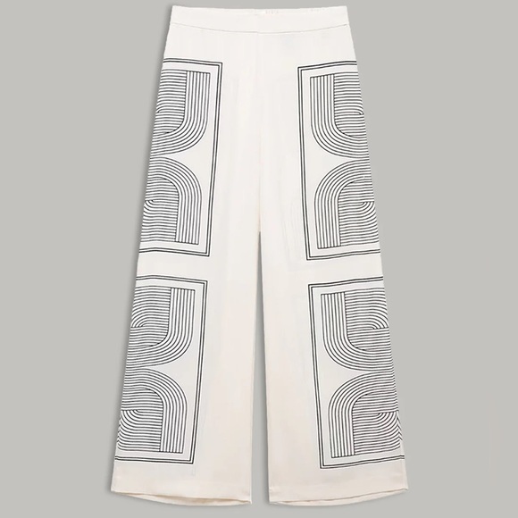 212 Mid-Waist Geometric Print Wide-Leg Pants - Picture 1 of 5